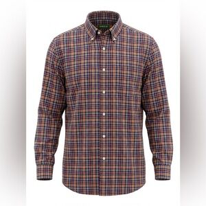 Orvis Men's Red and Blue Plaid like Button Down Shirt size CL